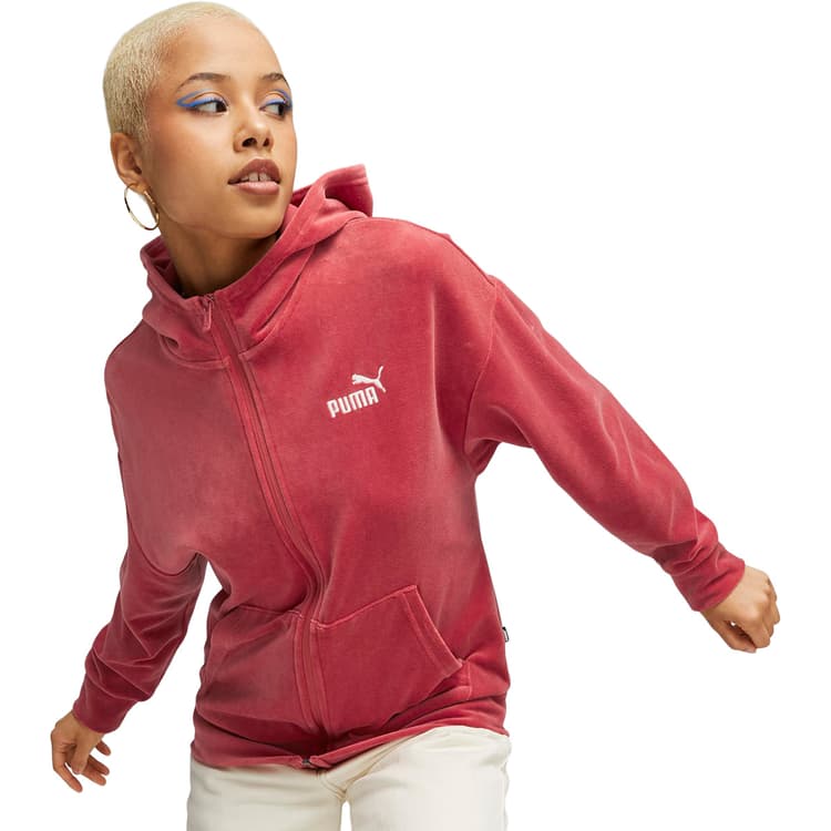 Puma Essential Elevated Velour Full Zip Hættetrøje Dame