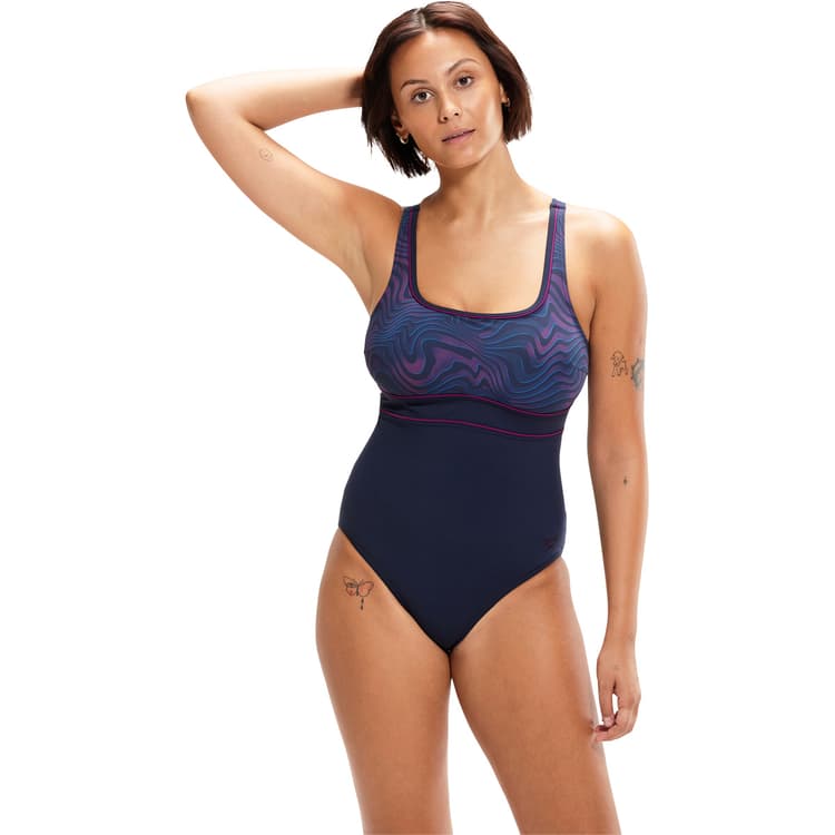 Speedo Shaping Contour Eclipse Printed Badedragt Dame