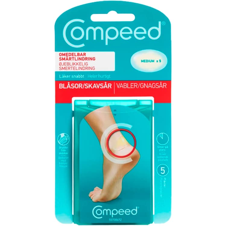 COMPEED 5 Stk. Medium Hæl Vabelplaster