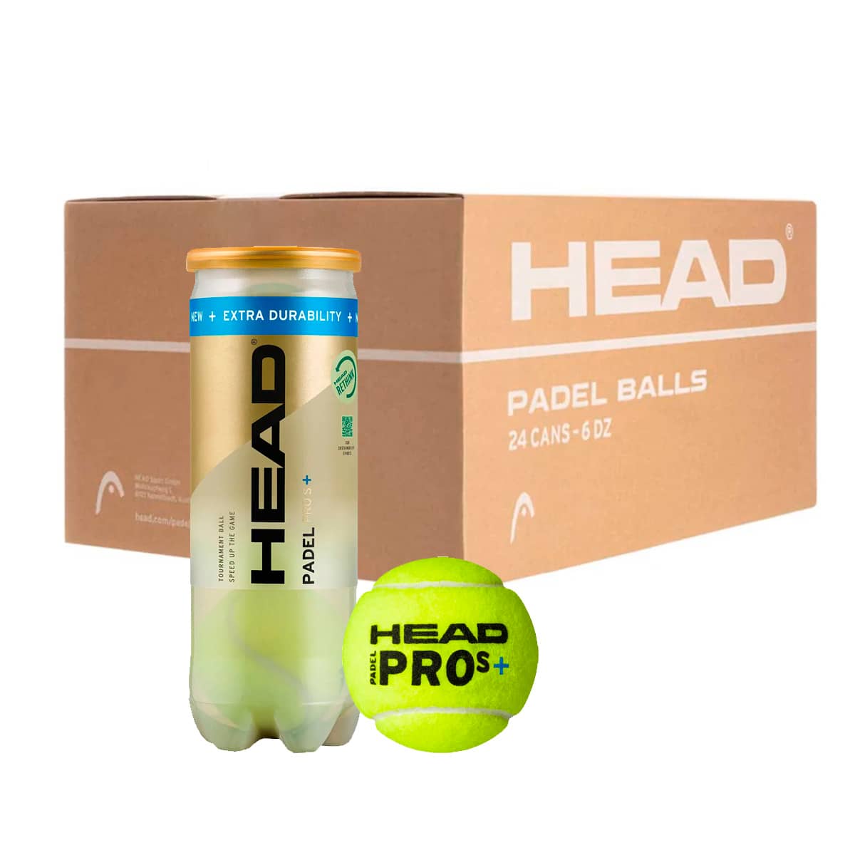 HEAD Pro S+ x3 Padel bolde - Kasse 24 Rør
